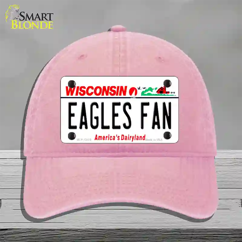 Eagles Fan Wisconsin Novelty License Plate Hat Unconstructed Cotton / Pink