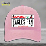 Eagles Fan Wisconsin Novelty License Plate Hat Unconstructed Cotton / Pink