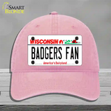 Badgers Fan Novelty License Plate Hat Unconstructed Cotton / Pink