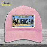 Cowboys Fan Wyoming Novelty License Plate Hat Unconstructed Cotton / Pink