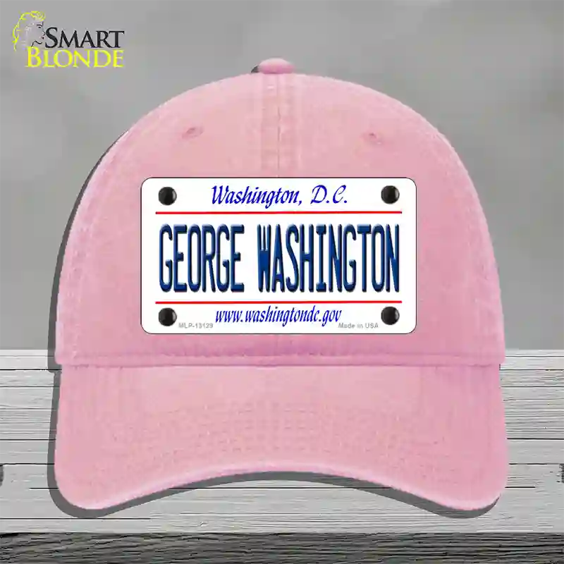 George Washington Novelty License Plate Hat Unconstructed Cotton / Pink