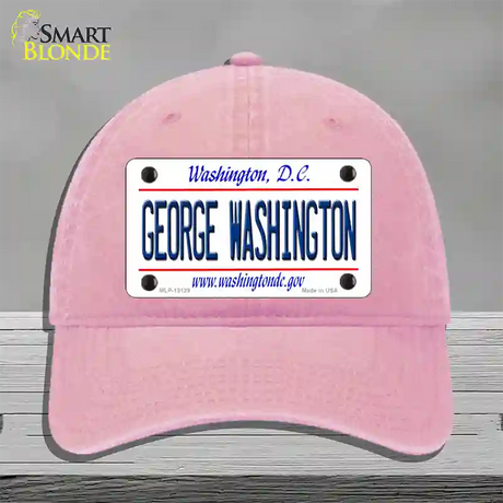 George Washington Novelty License Plate Hat Unconstructed Cotton / Pink