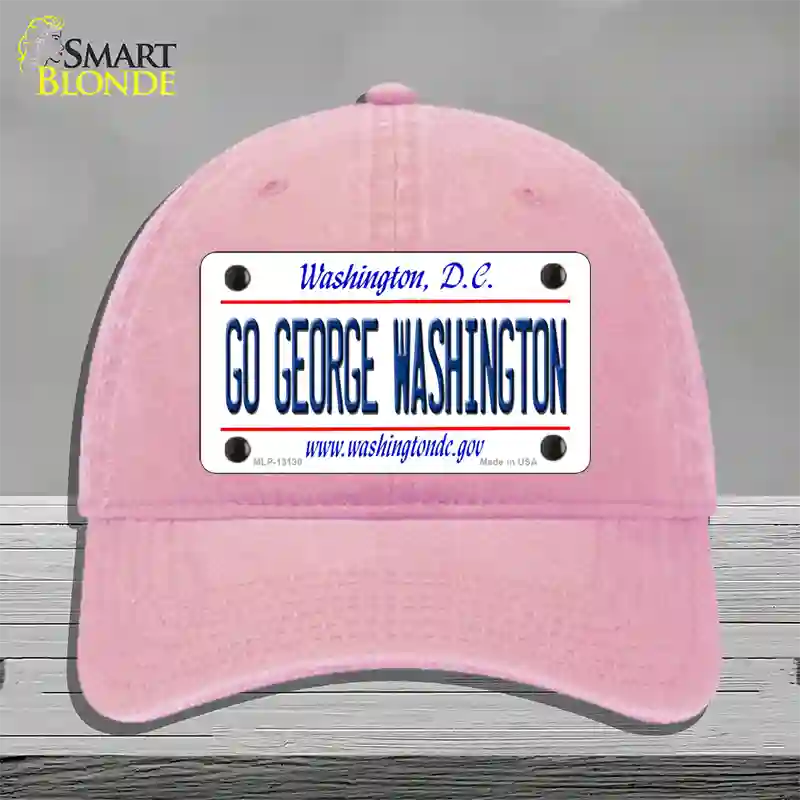 Go George Washington Novelty License Plate Hat Unconstructed Cotton / Pink