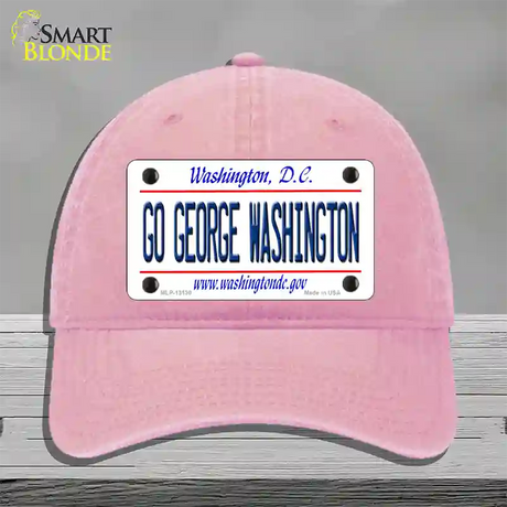 Go George Washington Novelty License Plate Hat Unconstructed Cotton / Pink