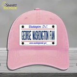 George Washington Fan Novelty License Plate Hat Unconstructed Cotton / Pink