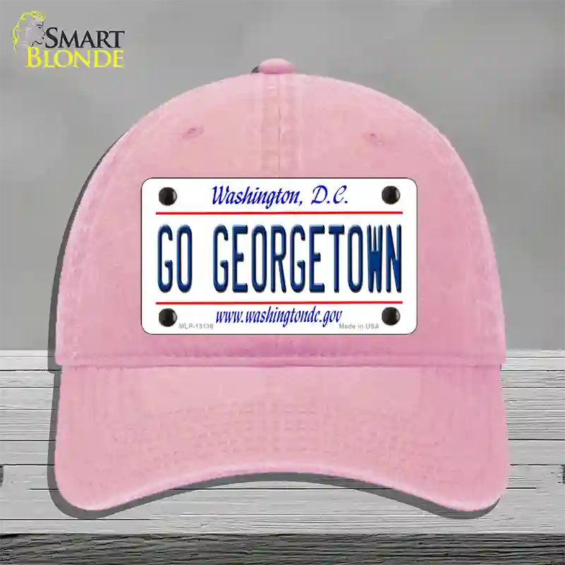 Go Georgetown Novelty License Plate Hat Unconstructed Cotton / Pink