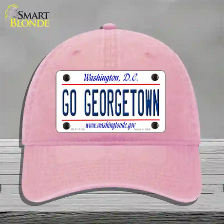 Go Georgetown Novelty License Plate Hat Unconstructed Cotton / Pink