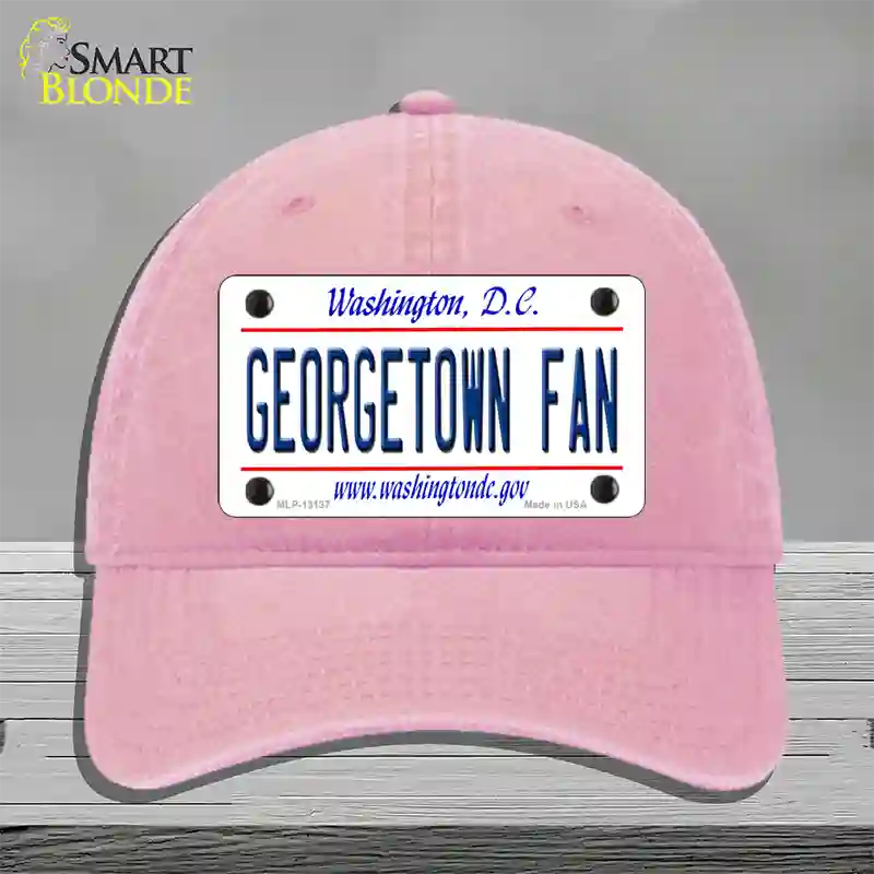 Georgetown Fan Novelty License Plate Hat Unconstructed Cotton / Pink