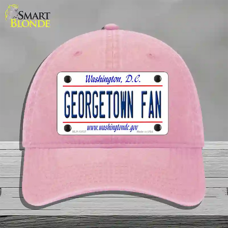 Georgetown Fan Novelty License Plate Hat Unconstructed Cotton / Pink