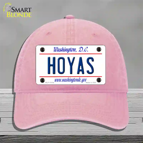 Hoyas Novelty License Plate Hat Unconstructed Cotton / Pink