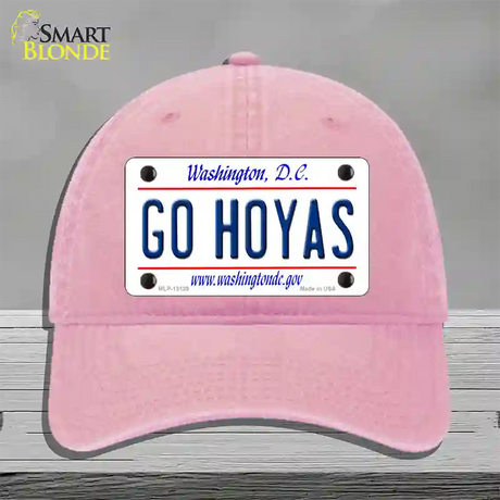 Go Hoyas Novelty License Plate Hat Unconstructed Cotton / Pink