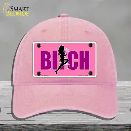 She-Devil Bitch Novelty License Plate Hat Unconstructed Cotton / Pink