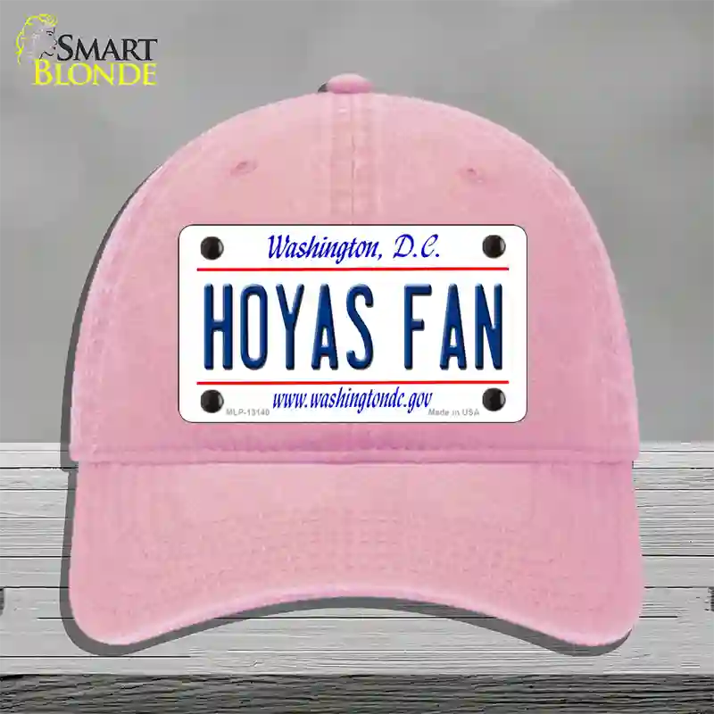 Hoyas Fan Novelty License Plate Hat Unconstructed Cotton / Pink