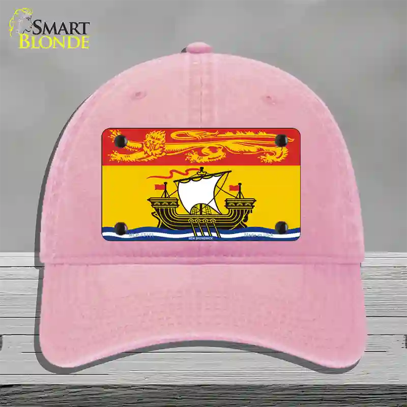 New Brunswick Canada Flag Novelty License Plate Hat Unconstructed Cotton / Pink