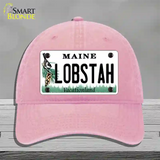 Lobstah Maine Novelty License Plate Hat Unconstructed Cotton / Pink