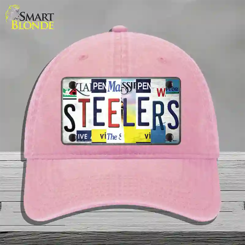 Steelers Strip Art Novelty License Plate Hat Tag Unconstructed Cotton / Pink