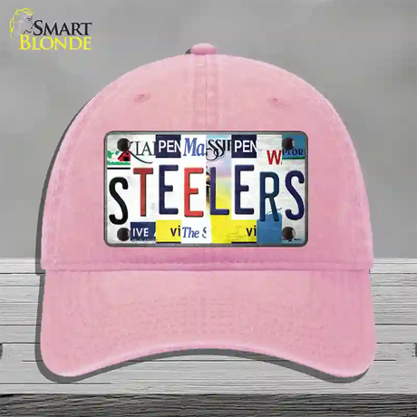 Steelers Strip Art Novelty License Plate Hat Tag Unconstructed Cotton / Pink