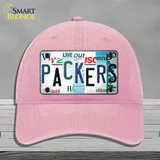 Packers Strip Art Novelty License Plate Hat Tag Unconstructed Cotton / Pink