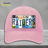 Raiders Strip Art Novelty License Plate Hat Tag Unconstructed Cotton / Pink