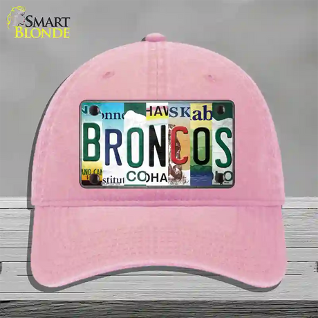 Broncos Strip Art Novelty License Plate Hat Tag Unconstructed Cotton / Pink