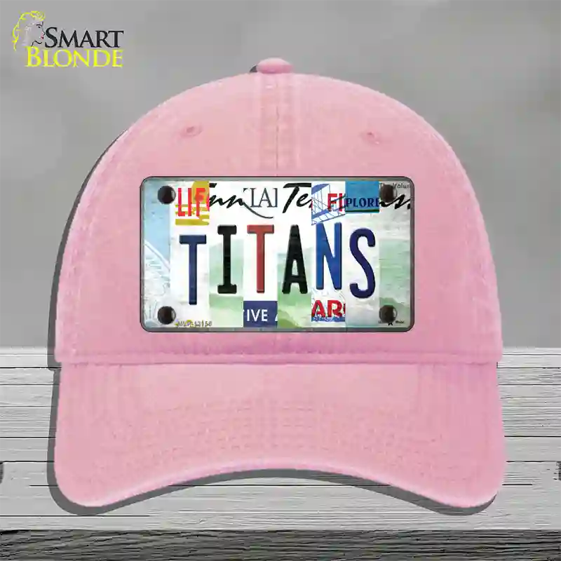 Titans Strip Art Novelty License Plate Hat Tag Unconstructed Cotton / Pink