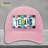 Texans Strip Art Novelty License Plate Hat Tag Unconstructed Cotton / Pink