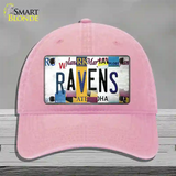 Ravens Strip Art Novelty License Plate Hat Tag Unconstructed Cotton / Pink