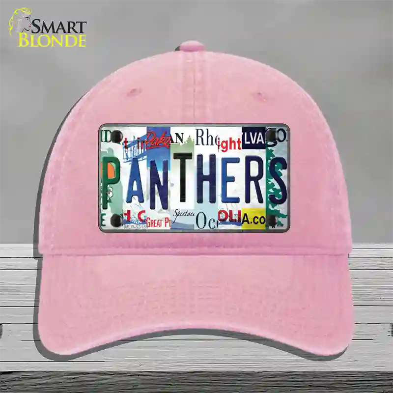 Panthers Strip Art Novelty License Plate Hat Tag Unconstructed Cotton / Pink