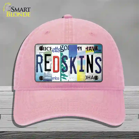 Redskins Strip Art Novelty License Plate Hat Tag Unconstructed Cotton / Pink