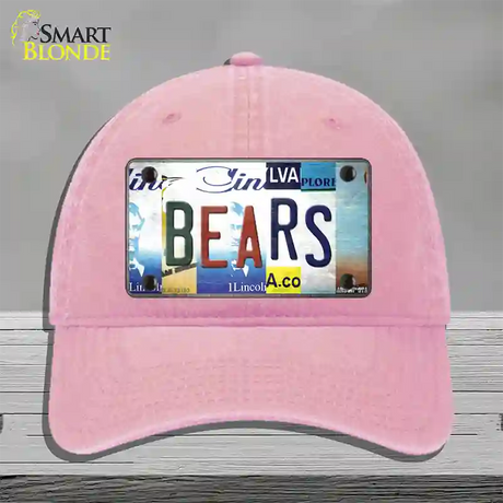 Bears Strip Art Novelty License Plate Hat Tag Unconstructed Cotton / Pink