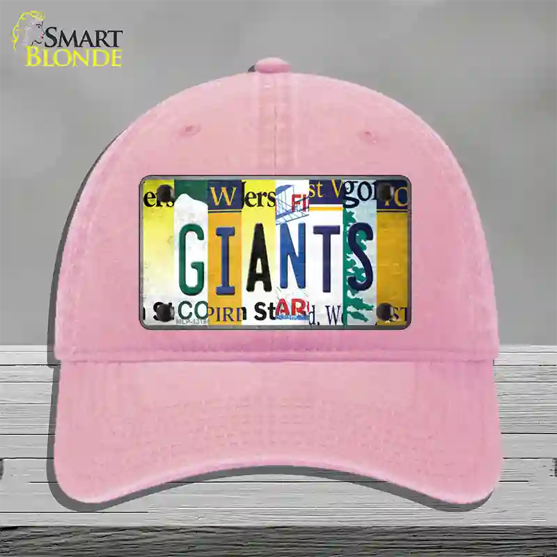 Giants Strip Art Novelty License Plate Hat Tag Unconstructed Cotton / Pink