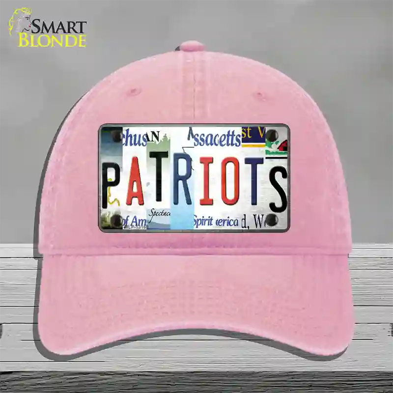 Patriots Strip Art Novelty License Plate Hat Tag Unconstructed Cotton / Pink