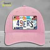 49ers Strip Art Novelty License Plate Hat Tag Unconstructed Cotton / Pink