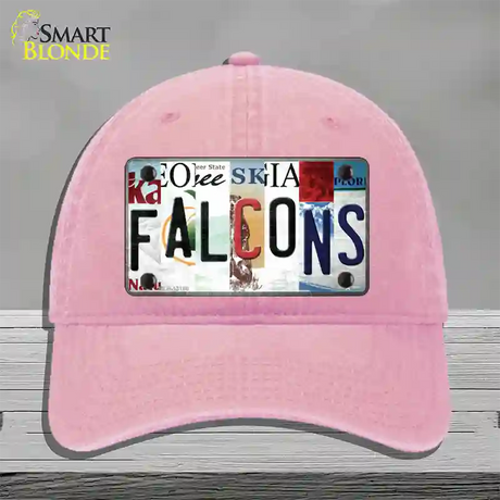 Falcons Strip Art Novelty License Plate Hat Tag Unconstructed Cotton / Pink