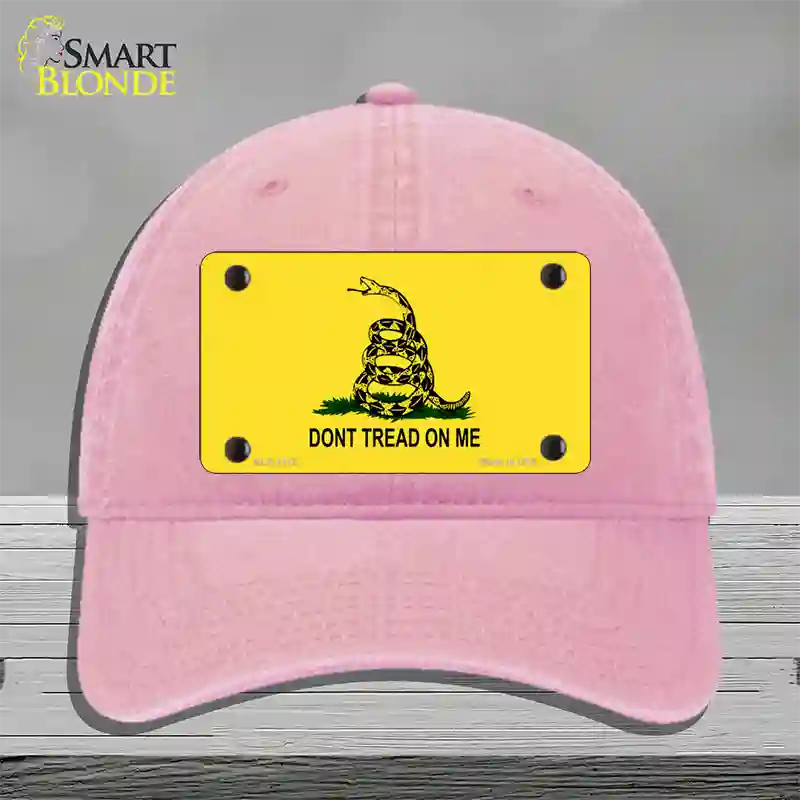 Dont Tread On Me Yellow Novelty License Plate Hat Unconstructed Cotton / Pink