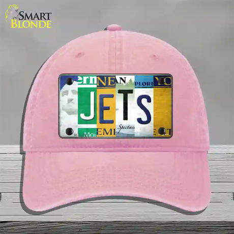 Jets Strip Art Novelty License Plate Hat Tag Unconstructed Cotton / Pink