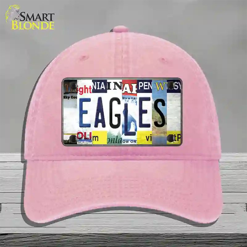 Eagles Strip Art Novelty License Plate Hat Tag Unconstructed Cotton / Pink