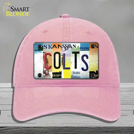 Colts Strip Art Novelty License Plate Hat Tag Unconstructed Cotton / Pink