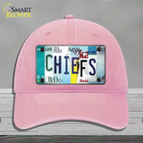 Chiefs Strip Art Novelty License Plate Hat Tag Unconstructed Cotton / Pink