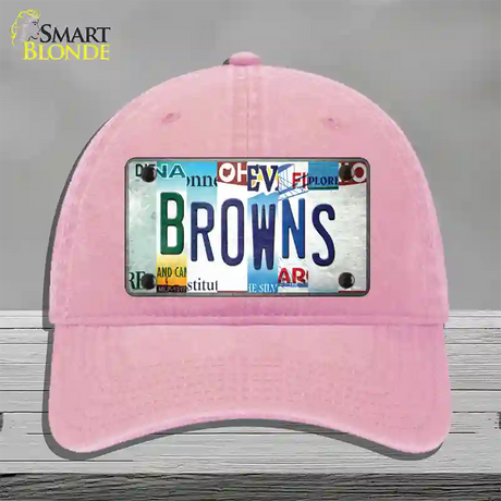 Browns Strip Art Novelty License Plate Hat Tag Unconstructed Cotton / Pink