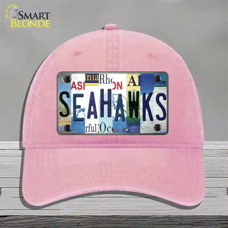 Seahawks Strip Art Novelty License Plate Hat Tag Unconstructed Cotton / Pink