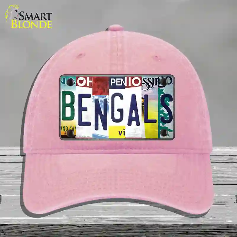 Bengals Strip Art Novelty License Plate Hat Tag Unconstructed Cotton / Pink