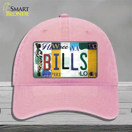 Bills Strip Art Novelty License Plate Hat Tag Unconstructed Cotton / Pink