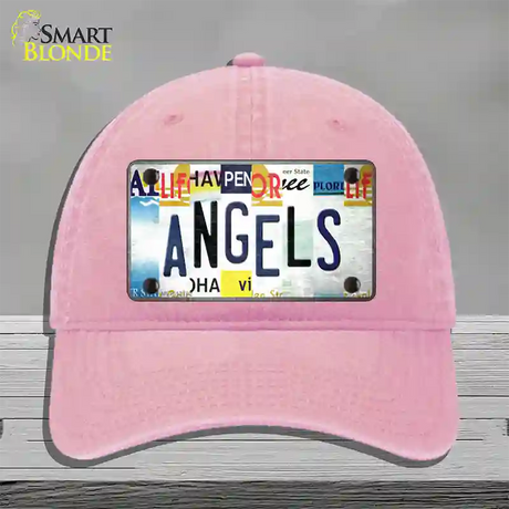 Angels Strip Art Novelty License Plate Hat Tag Unconstructed Cotton / Pink