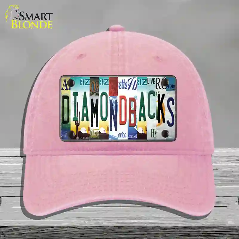 Diamondbacks Strip Art Novelty License Plate Hat Tag Unconstructed Cotton / Pink