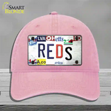 Reds Strip Art Novelty License Plate Hat Tag Unconstructed Cotton / Pink