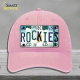 Rockies Strip Art Novelty License Plate Hat Tag Unconstructed Cotton / Pink