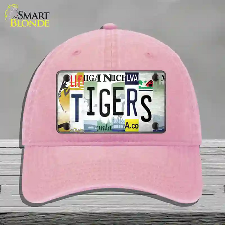 Tigers Strip Art Novelty License Plate Hat Tag Unconstructed Cotton / Pink