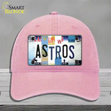 Astros Strip Art Novelty License Plate Hat Tag Unconstructed Cotton / Pink