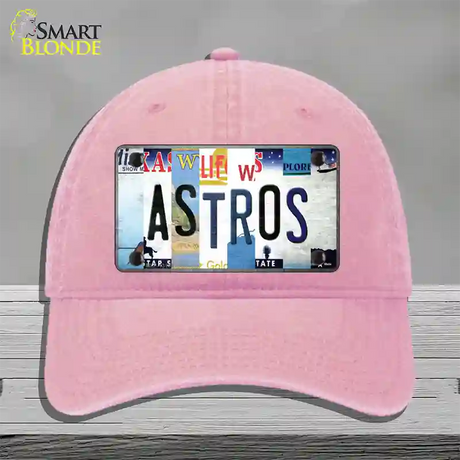 Astros Strip Art Novelty License Plate Hat Tag Unconstructed Cotton / Pink